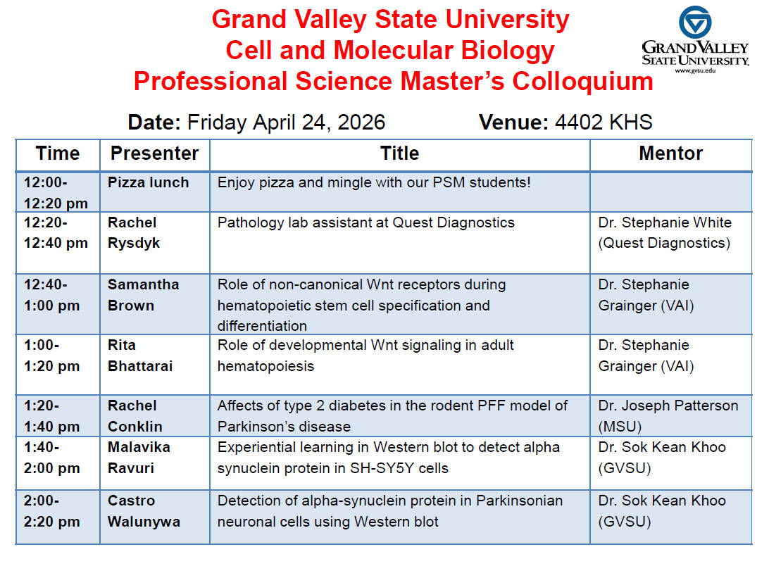 Detailed schedule for 2026 colloquium